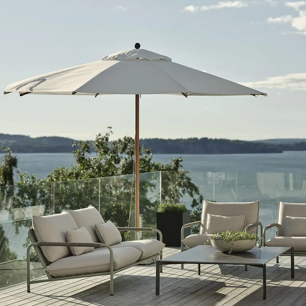 Paliano aurinkovarjo 350 cm luonnonvärinen/valkoinen Brafab