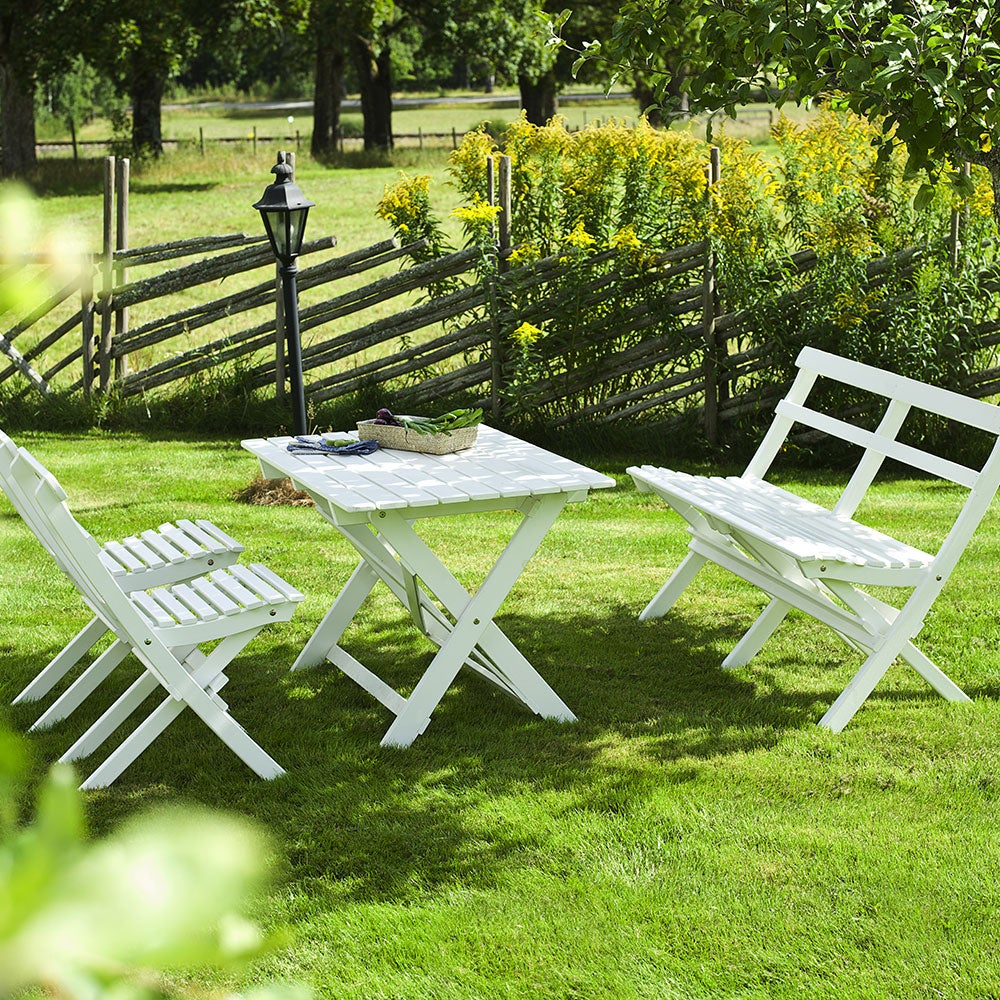 Torpet Taittotuoli valkolasuroitu