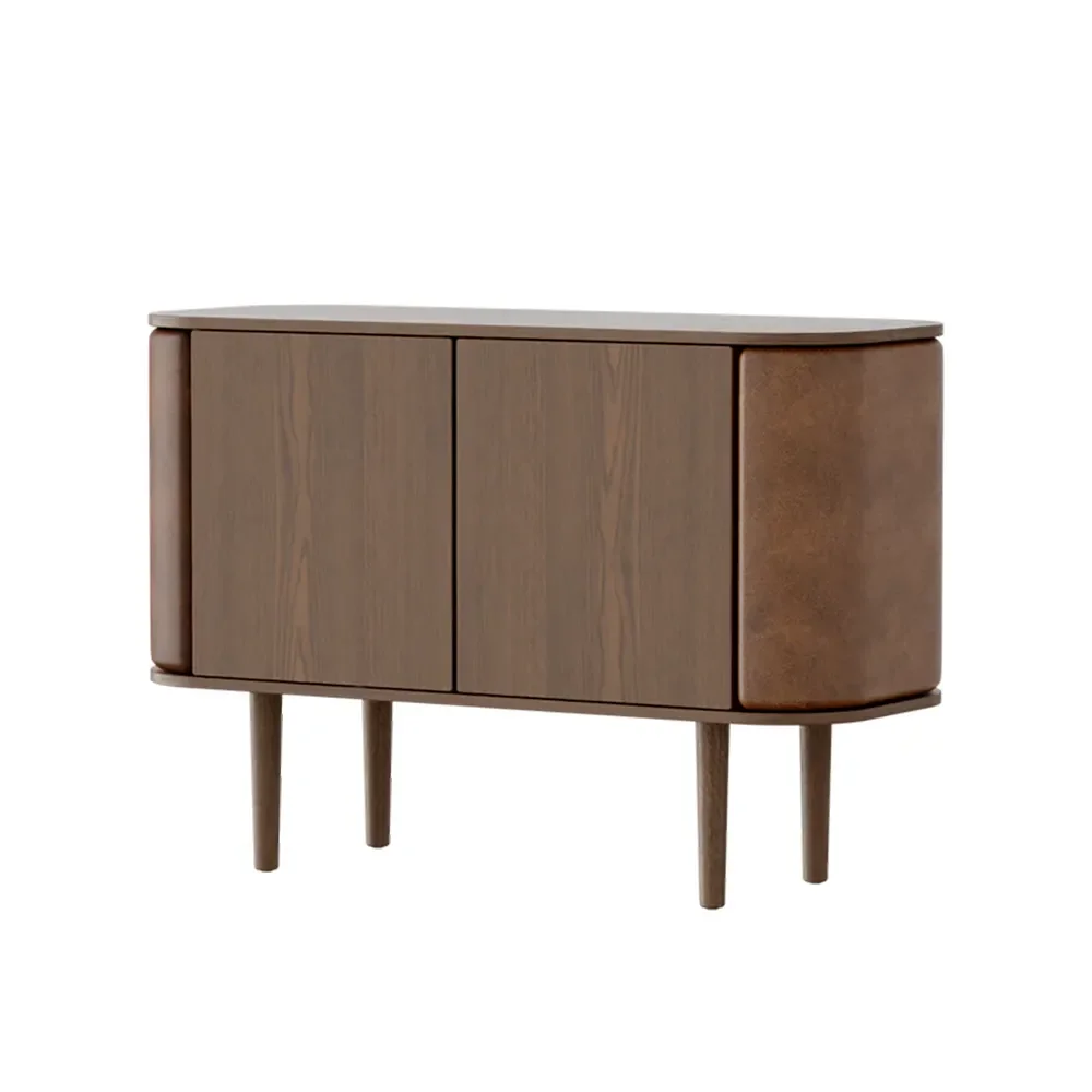 Treasures 2-ovinen kaappi, tumma tammi/Brown Faux leather