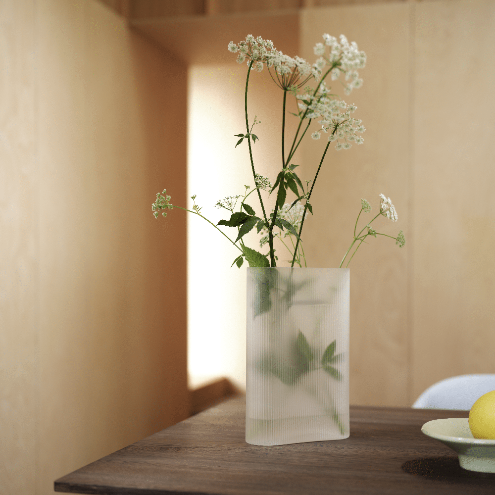 Ridge Maljakko H: 35 cm White Frosted