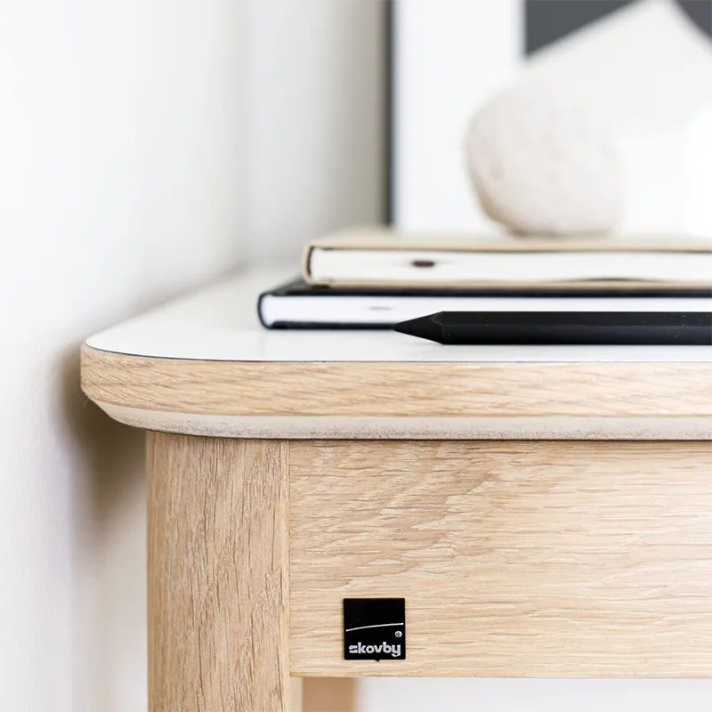 Sm131 Työpöytä Tammi Valkoilja/Valkoinen Laminointi 115X55X74Cm