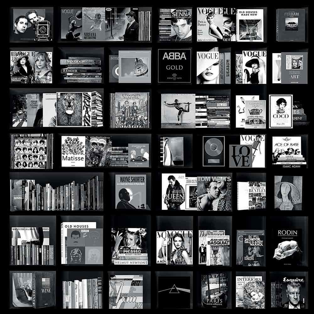 Seinäkoriste Book Case Music Black 100x100 cm