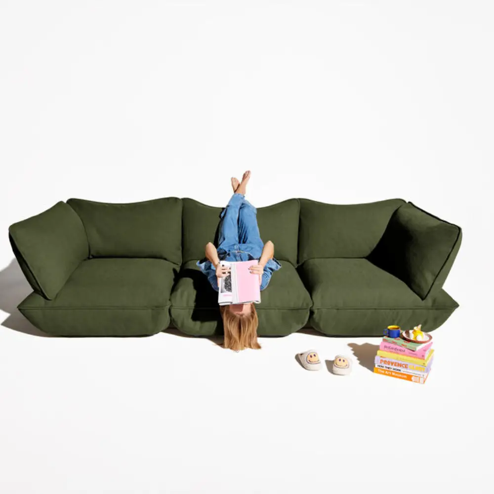 sumo sohva moduuli boucle recycled leaf green