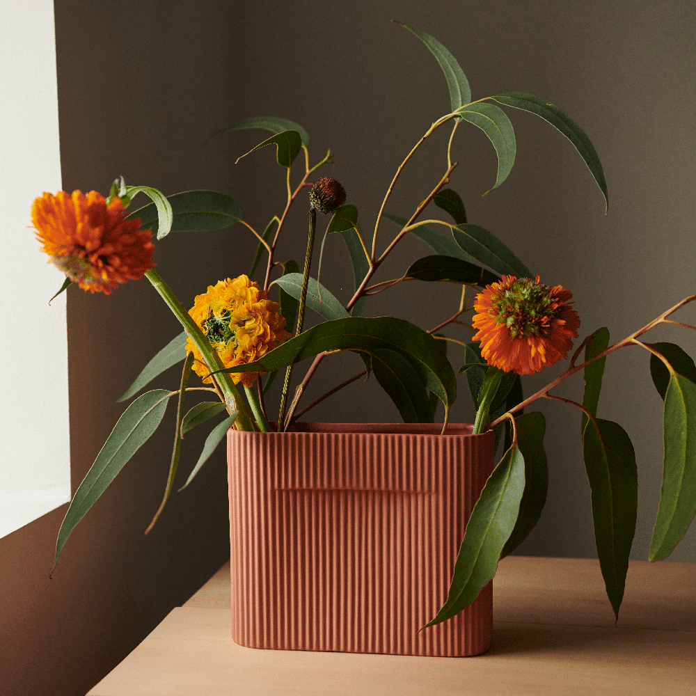 Ridge Maljakko H: 16,5 cm Terracotta