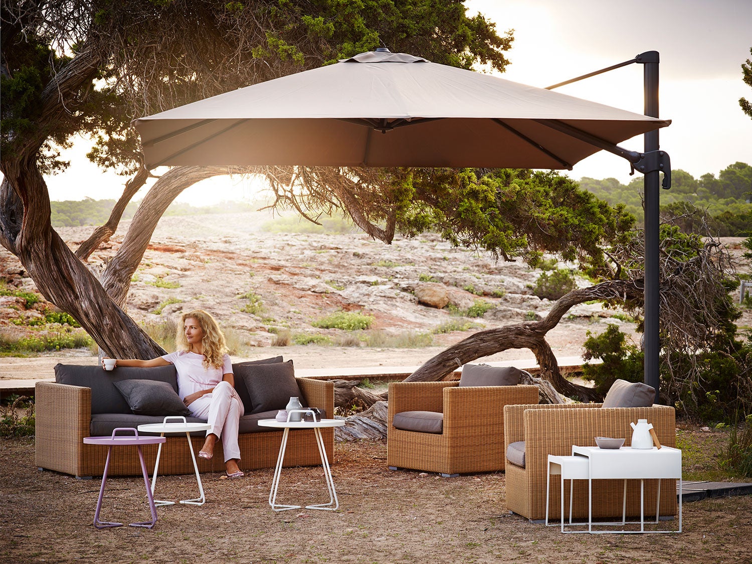 Chester Lounge nojatuoli Polyrottinki luonto 