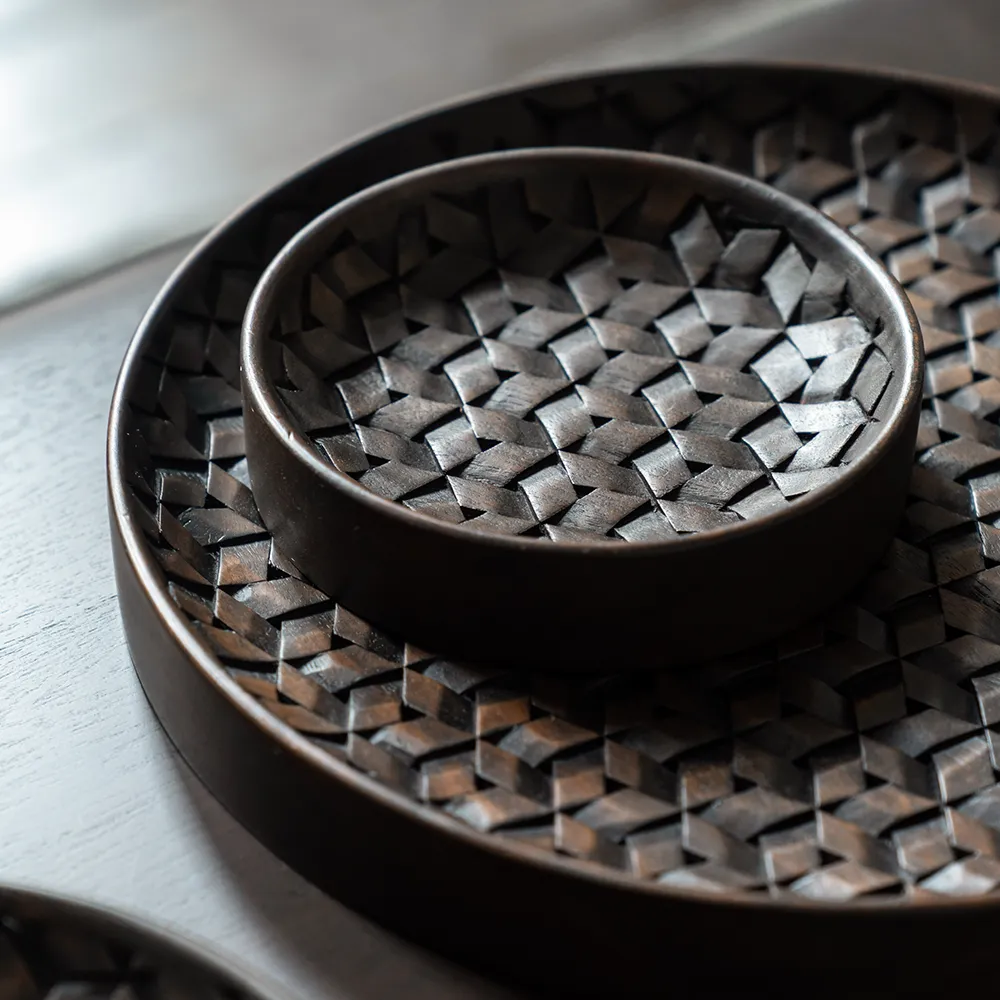 Tampa tarjotin tummanruskea mahonki-3 kpl