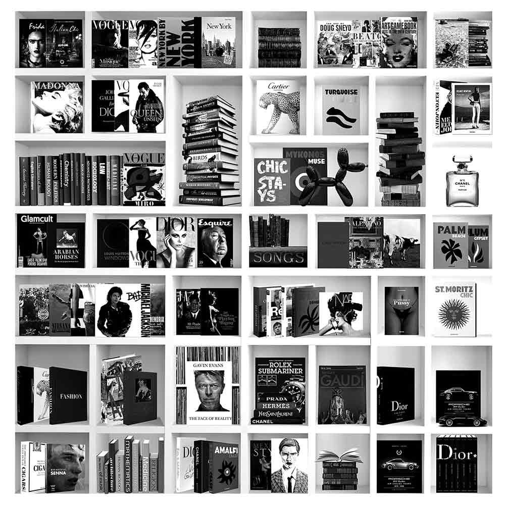 Seinäkoriste Book Case Fashion White 100 x 100 cm Artwood