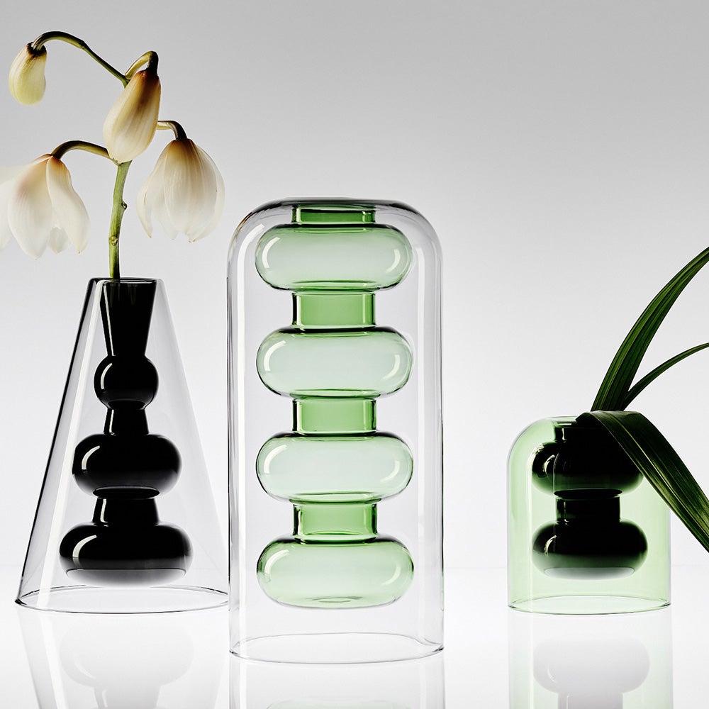  Bump-maljakko, korkea, vihreä