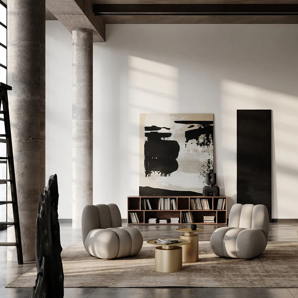 Pillar-sohvapöytä, matala - messinki