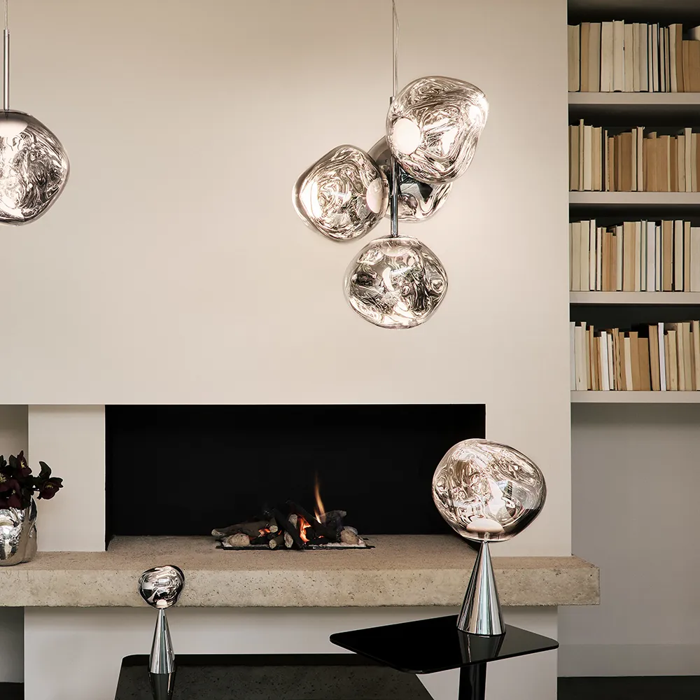 MeltPöytälamppu Silver/Silver LED