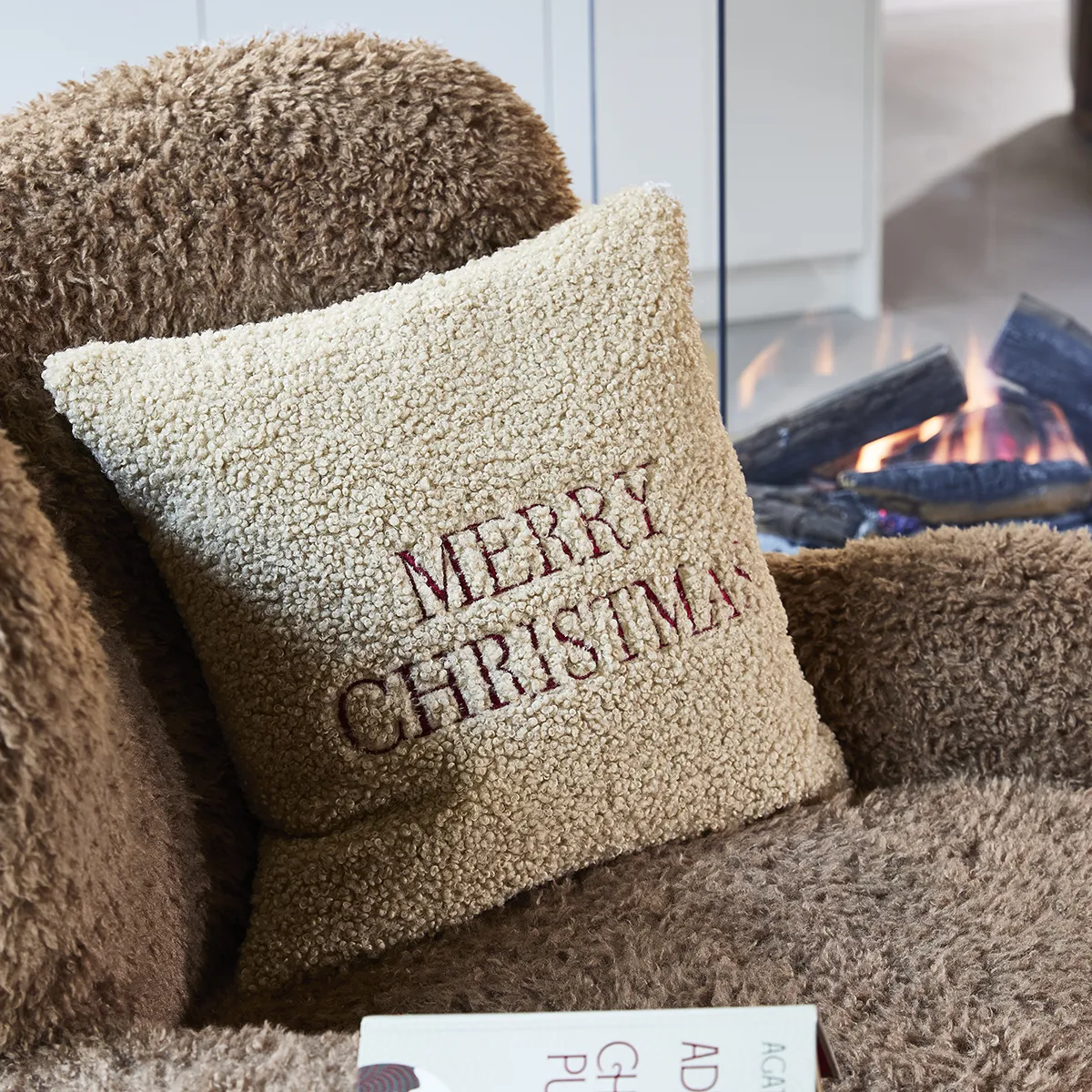 Tyynynpäällinen Merry Christmas Beige 50x50 cm