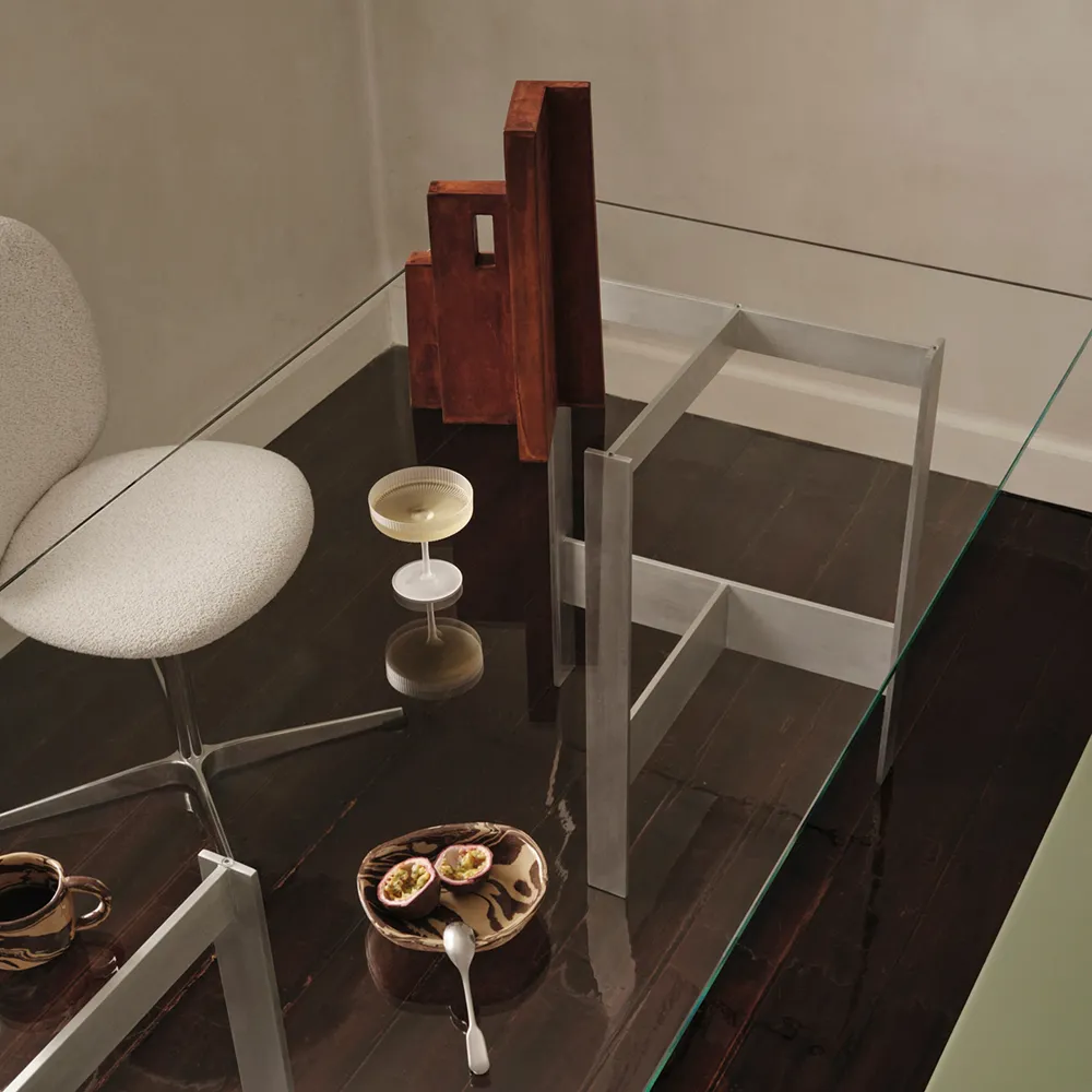 Lager Ruokapöytä 200x90 cm - Glass/Aluminium