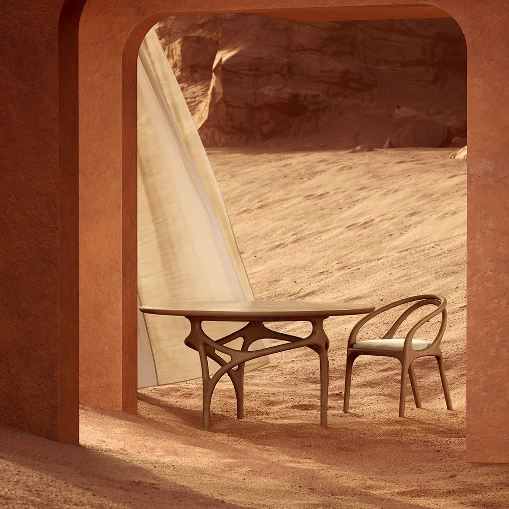 Cena ruokapöytä 150 cm lakattu tammi / beige quartzite