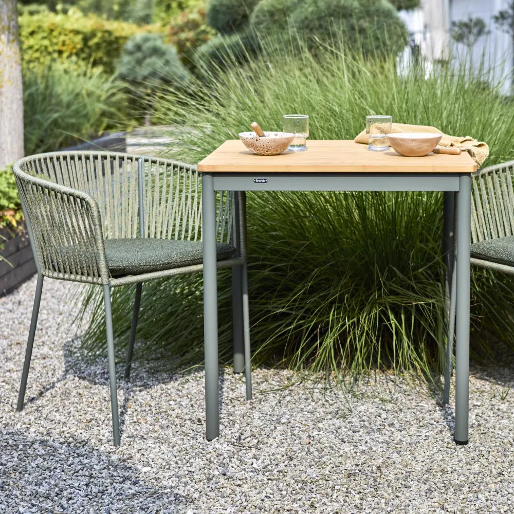 Nox Bistro pöytä 70x70 - Bambu/Nordic Green