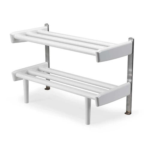 Meja Kenkähylly Lattia 59 cm Valkoinen lakattu koivu