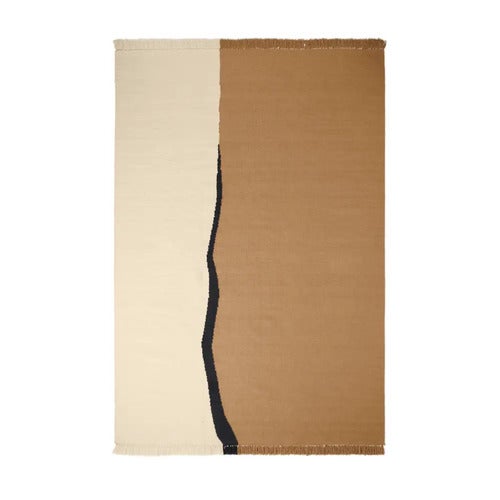 Soil Kelim Matto 200x300 cm- Dark Sand/Off-white
