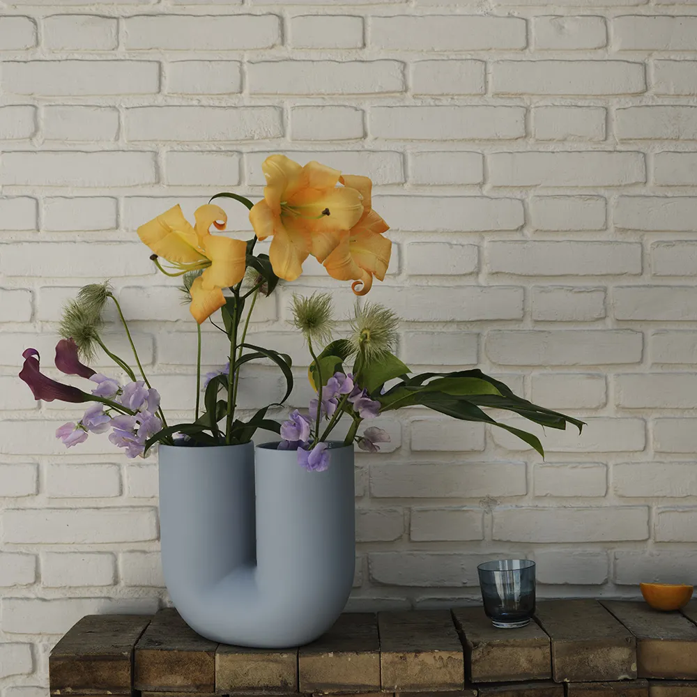 Kink-maljakko K: 26 cm - Vaaleansininen