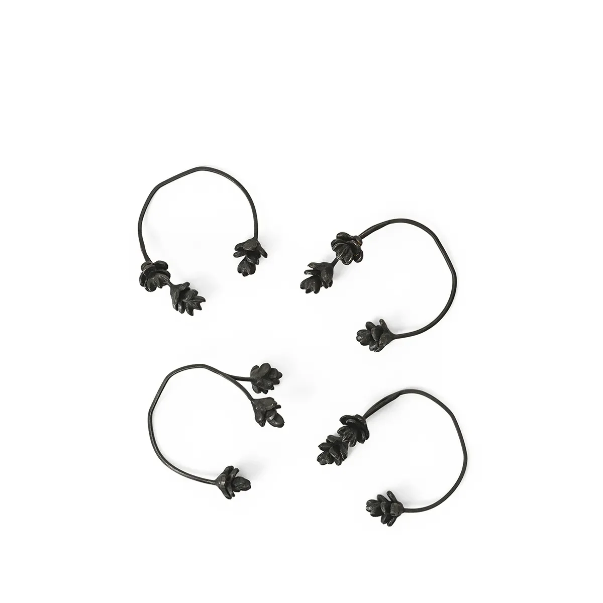 Lautasliinarenkaat messingistä Forest Black 4 kpl:n setti