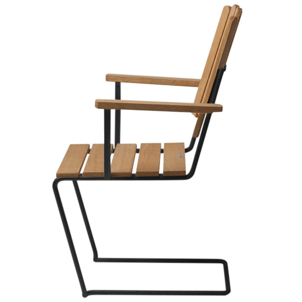 A2 nojatuoli Käsittelemätön teak/musta runko