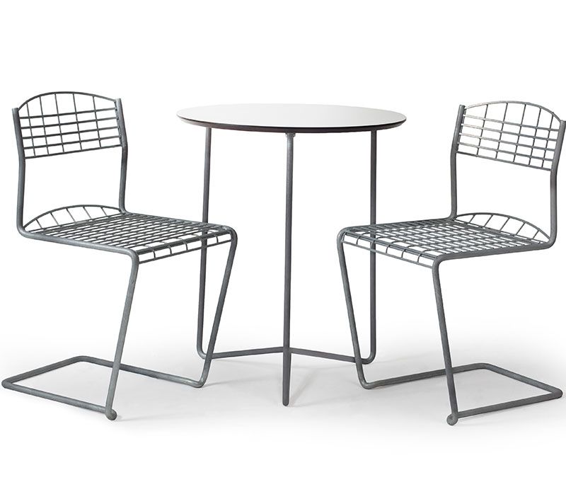 Pöytä High Tech 60 valkoinen laminaatti / kuumasinkitty runko Grythyttan Stålmöbler