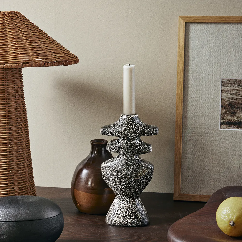 Yara Candle Holder - Large - Brown Spot