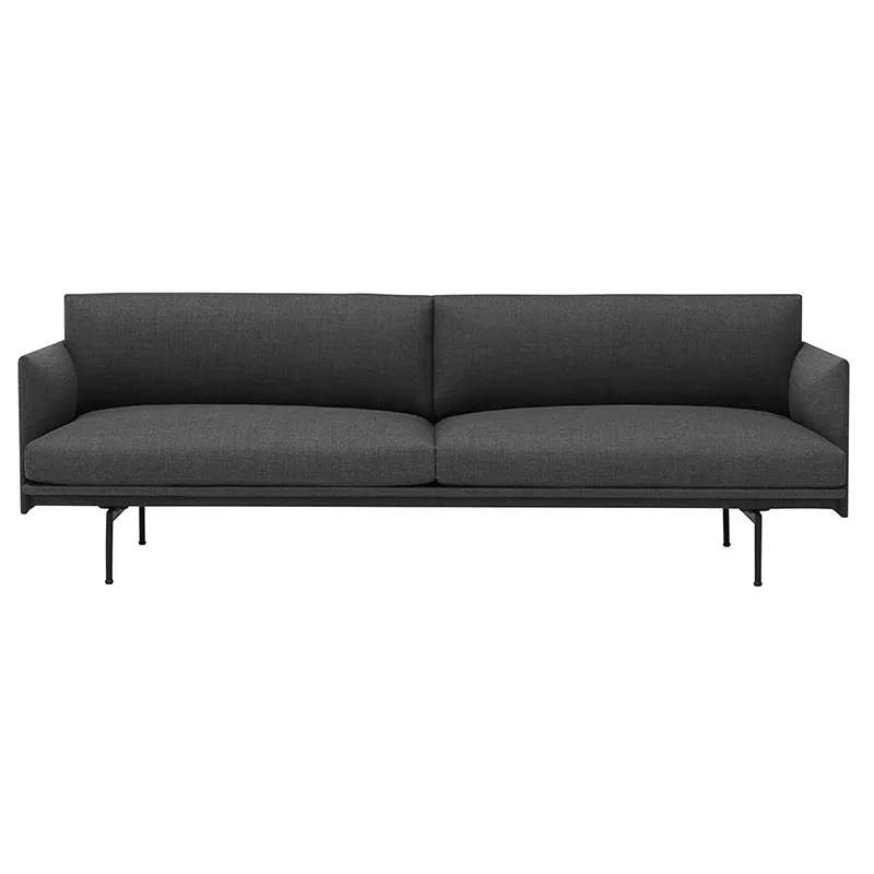 Muuto, Outline Sofa 3-Seater - Black Base - Remix 163 Black | Alk. 4 120,00 €