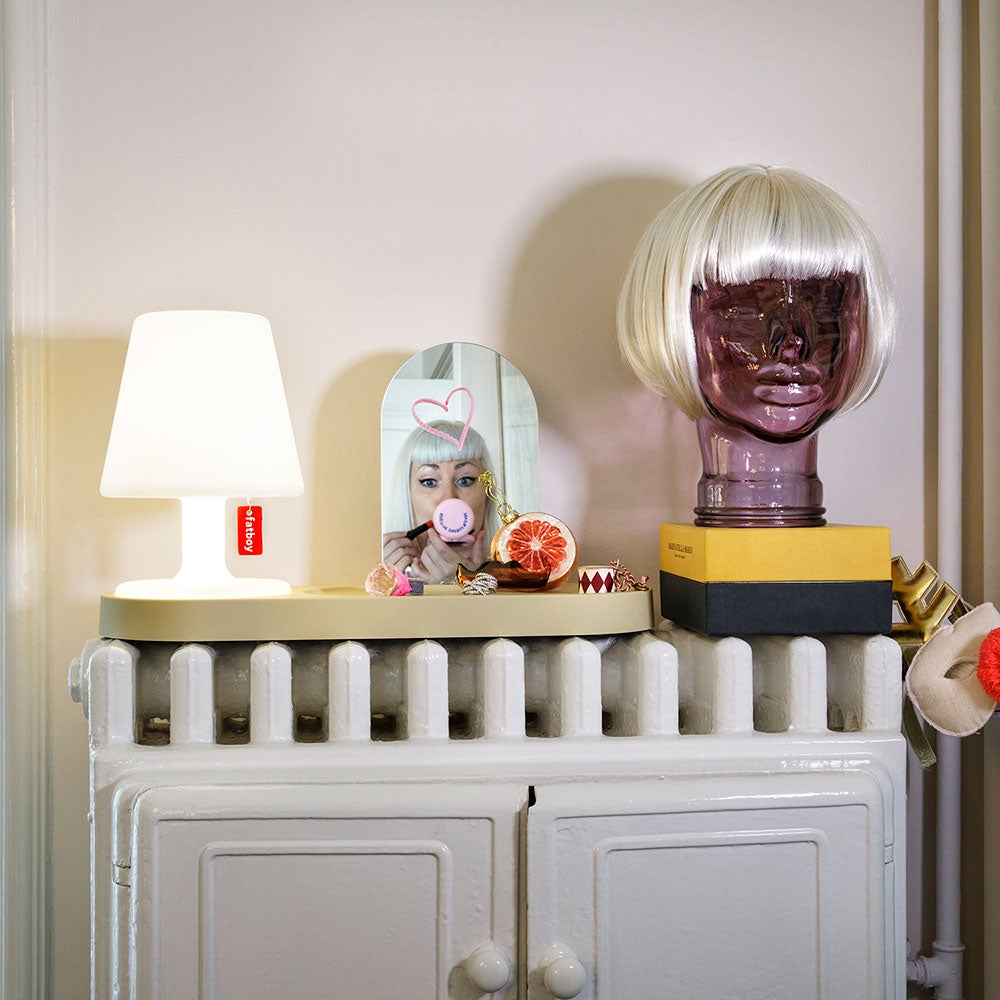 Edison the petit, kannettava ja ladattava pöytävalaisin valkoinen