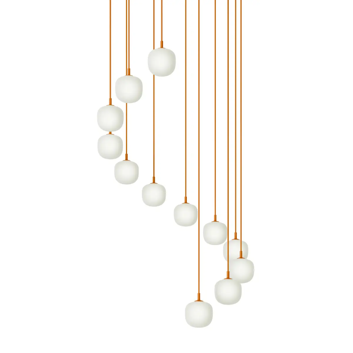 Rime Pendant Cluster - Ø12 - 12 - White / Orange  