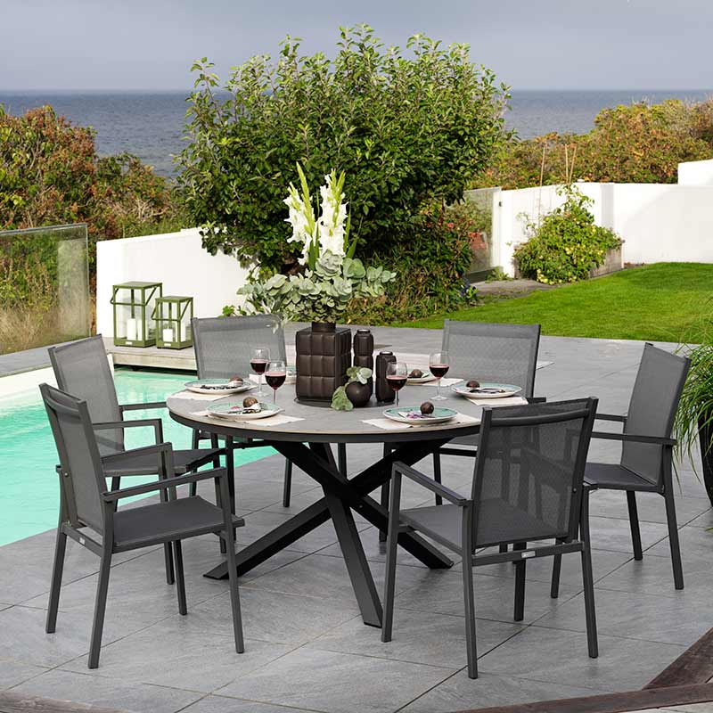 Kenora ruokapöytä 130 cm antrasiitti Brafab