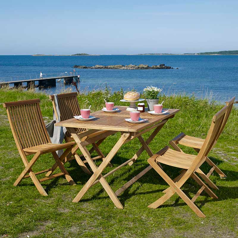 Turin ruokapöydän tuoli luonnonvärinen tiikki Brafab