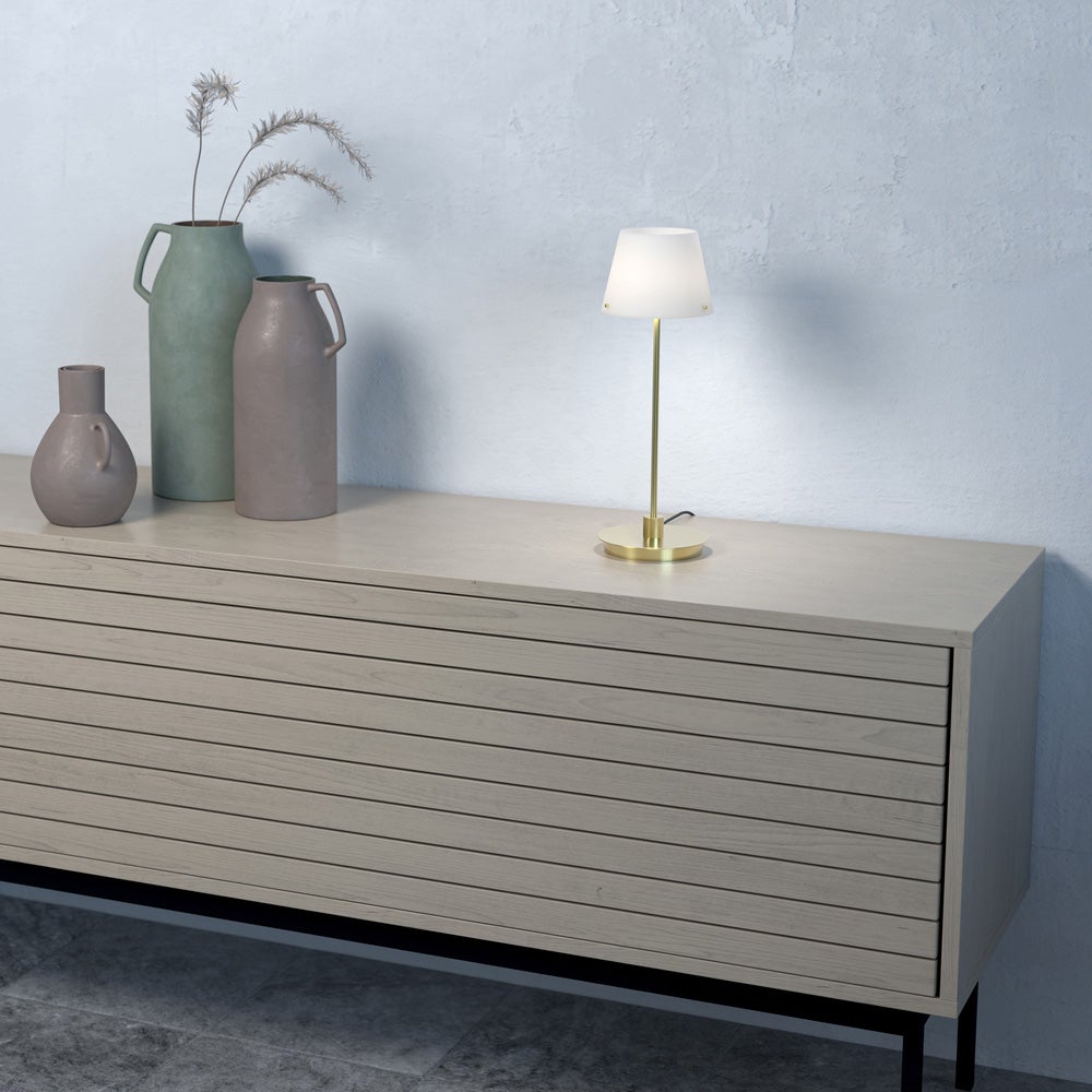 Gil il Grande pöytävalaisin satinmässing G9