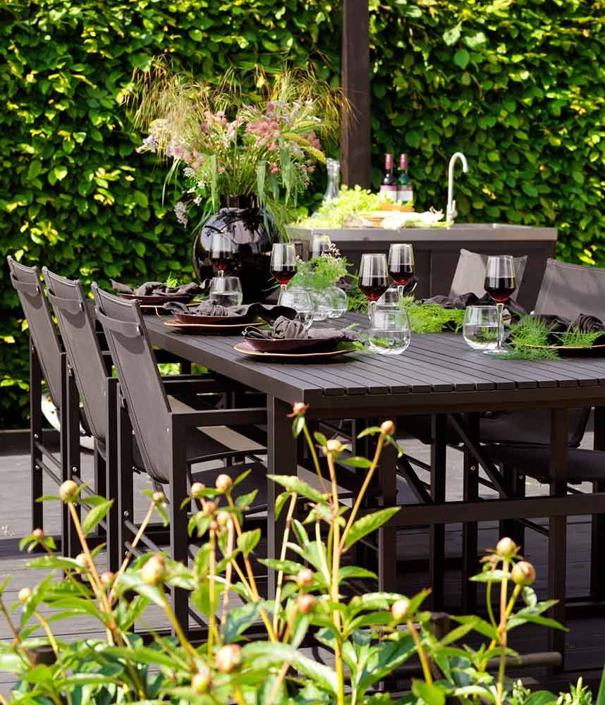 Vevi ruokailuryhmä musta alumiini Braf