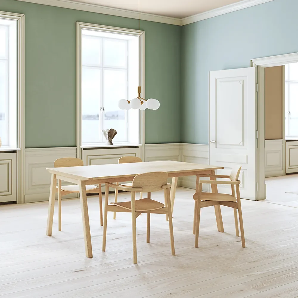 SM140 Ruokapöytä 100x174 cm Massiivitammi Valkoinen Öljytty 