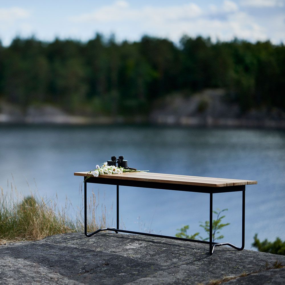 Grinda pöytä 85 x 150 cm musta/tiikki Skargaarden