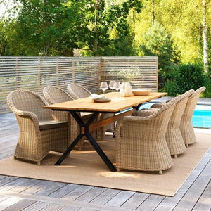 Mark ruokapöytä 95x230 cm musta / teak