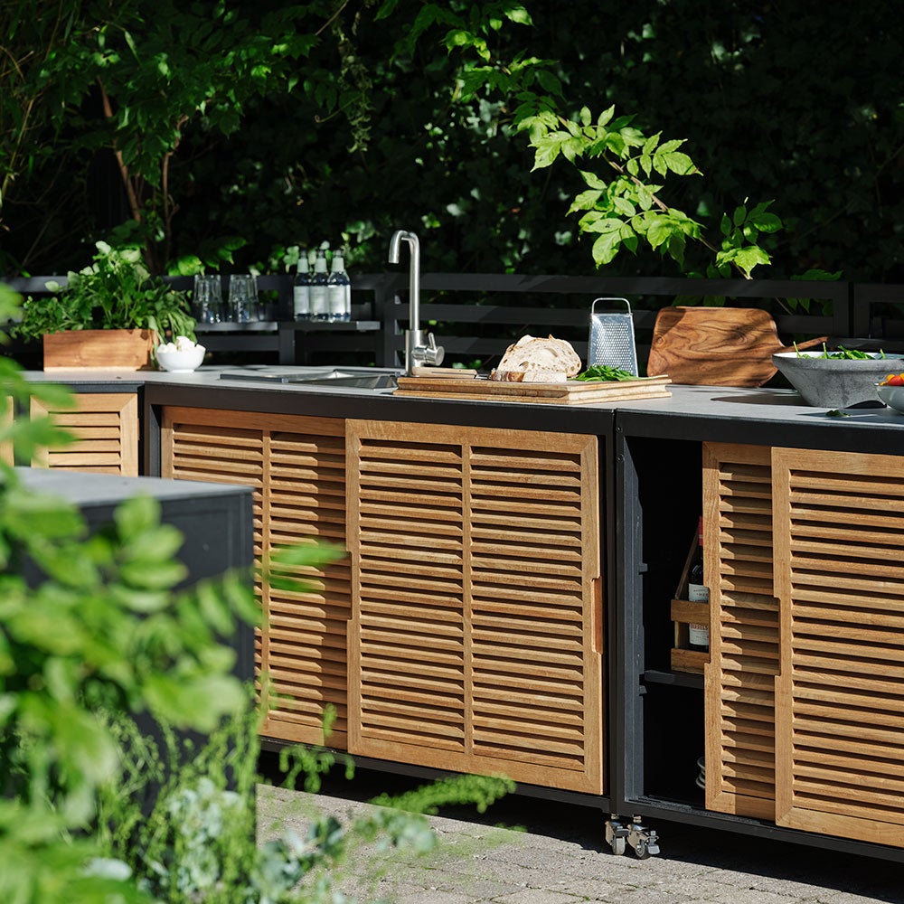 Fornax ulkokeittiö osa pesuallas/hana musta/harmaa Brafab