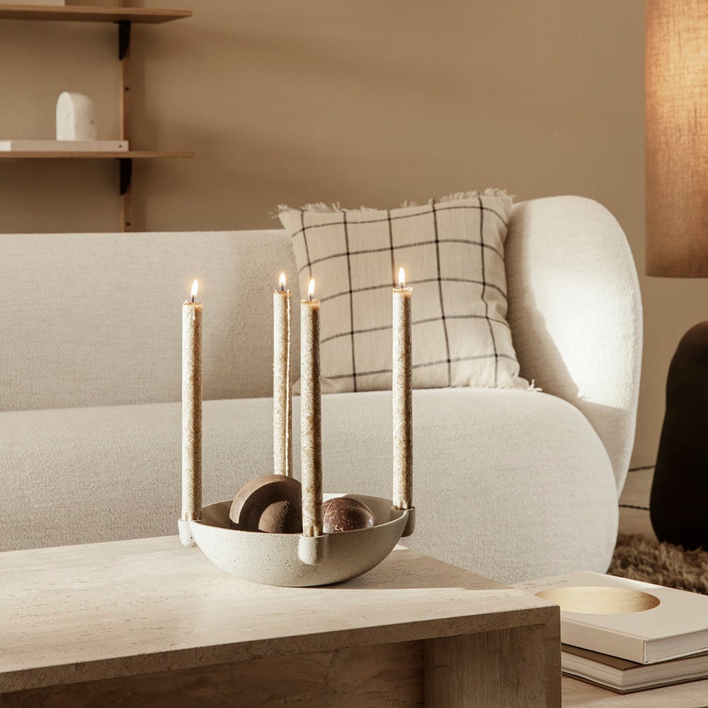 Calm Tyynyliina 50x50 - Camel / Black Ferm Living