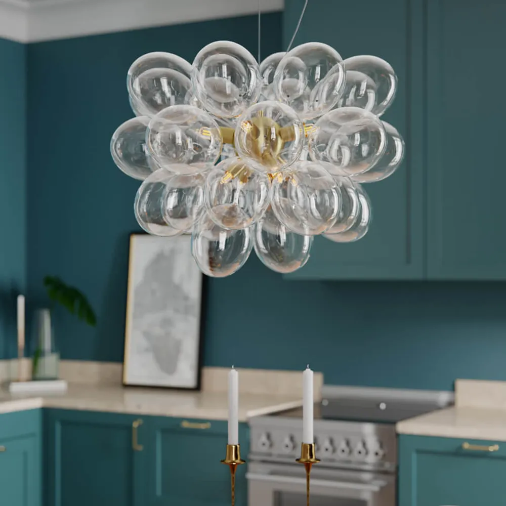 Gross kattovalaisin Ø50cm Messinki/Kirkas lasi