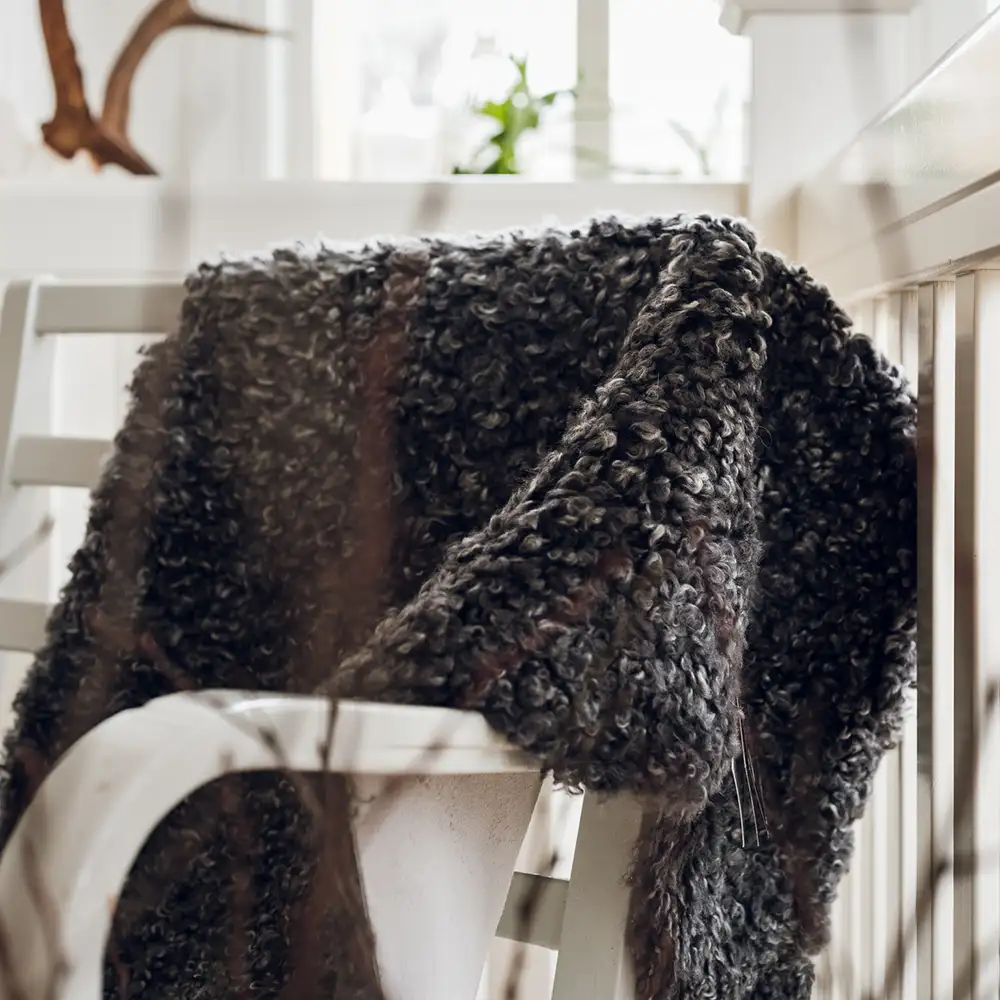 Curly lampaannahka 1,5 Dark Grey