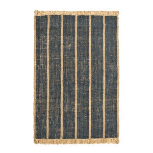 Athens Käsin kudottu juuttimatto 170x240 cm - Natural/Ink Blue