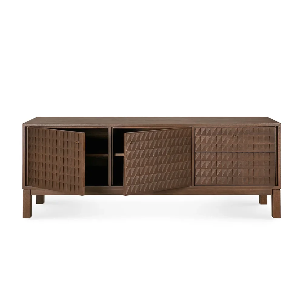 TV-taso tiikistä Sono Light Brown L160 cm