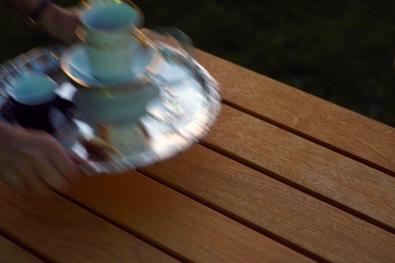 Puutarhapöytä 70 x 110 cm tiikki Grythyttan Stålmöbler 