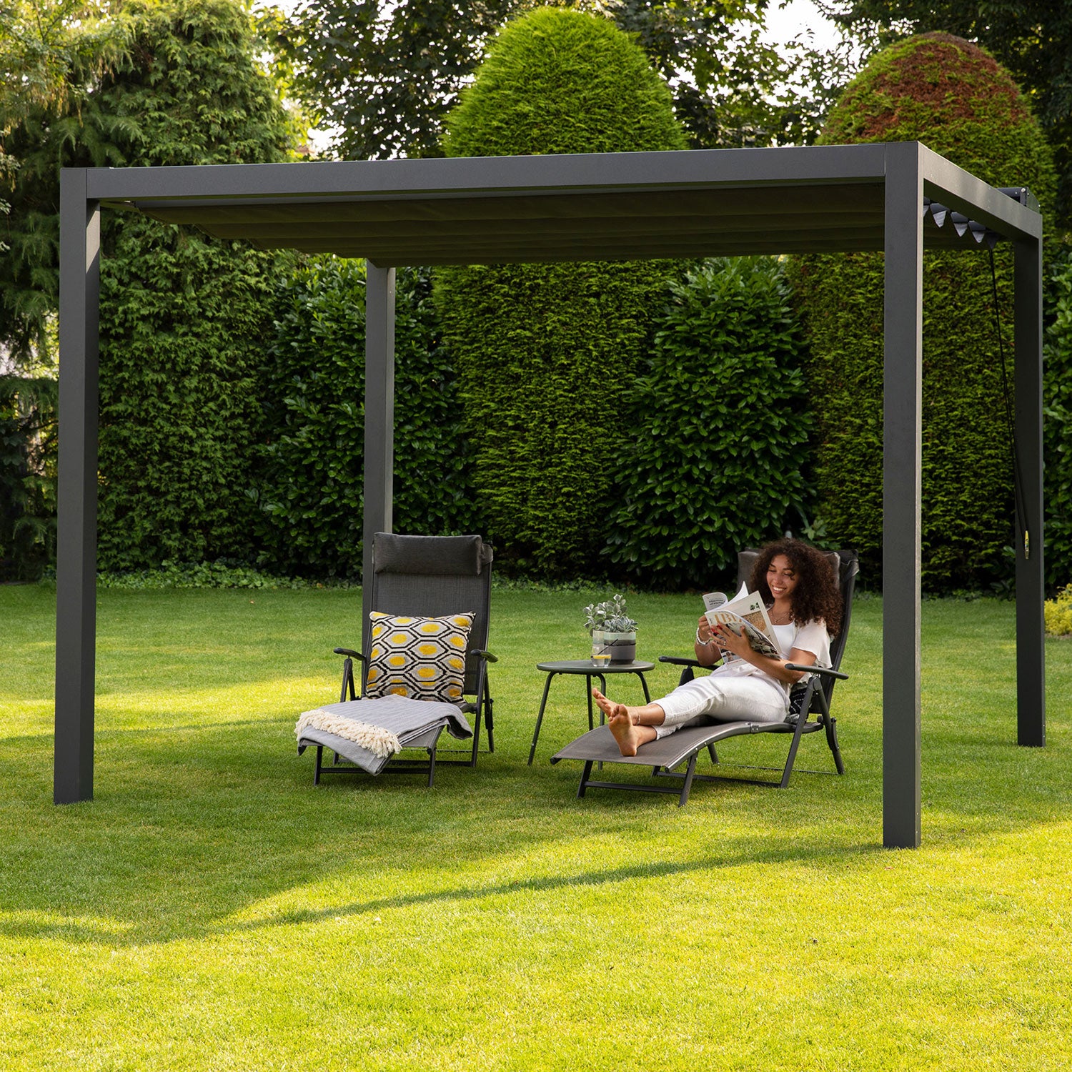 Prosail aurinkovarjo harmonica vattentätt 297x297cm harmaa