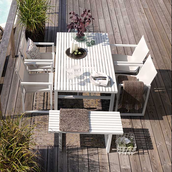 Vevi ruokapöytä 90 x 160 cm valkoinen Brafab