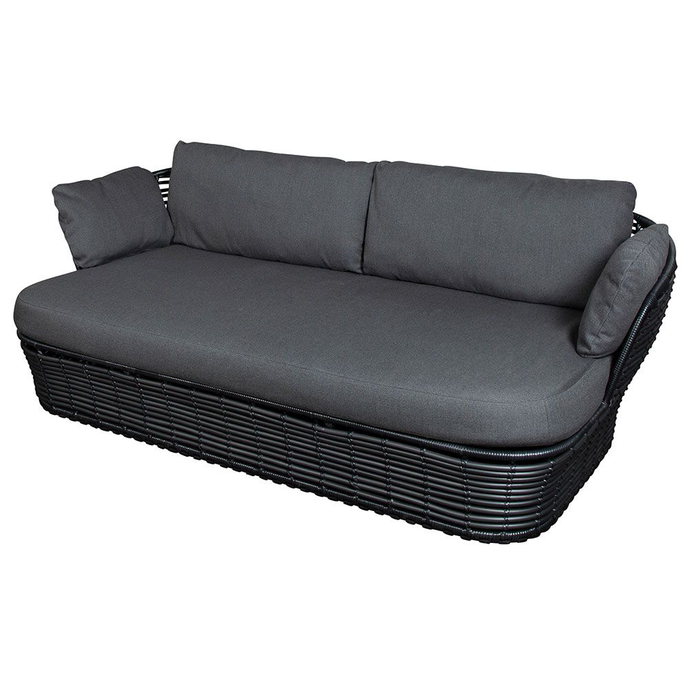 Basket loungesoffa Graphite konstrotting sis. harmaa Airtouch tyynysetit
