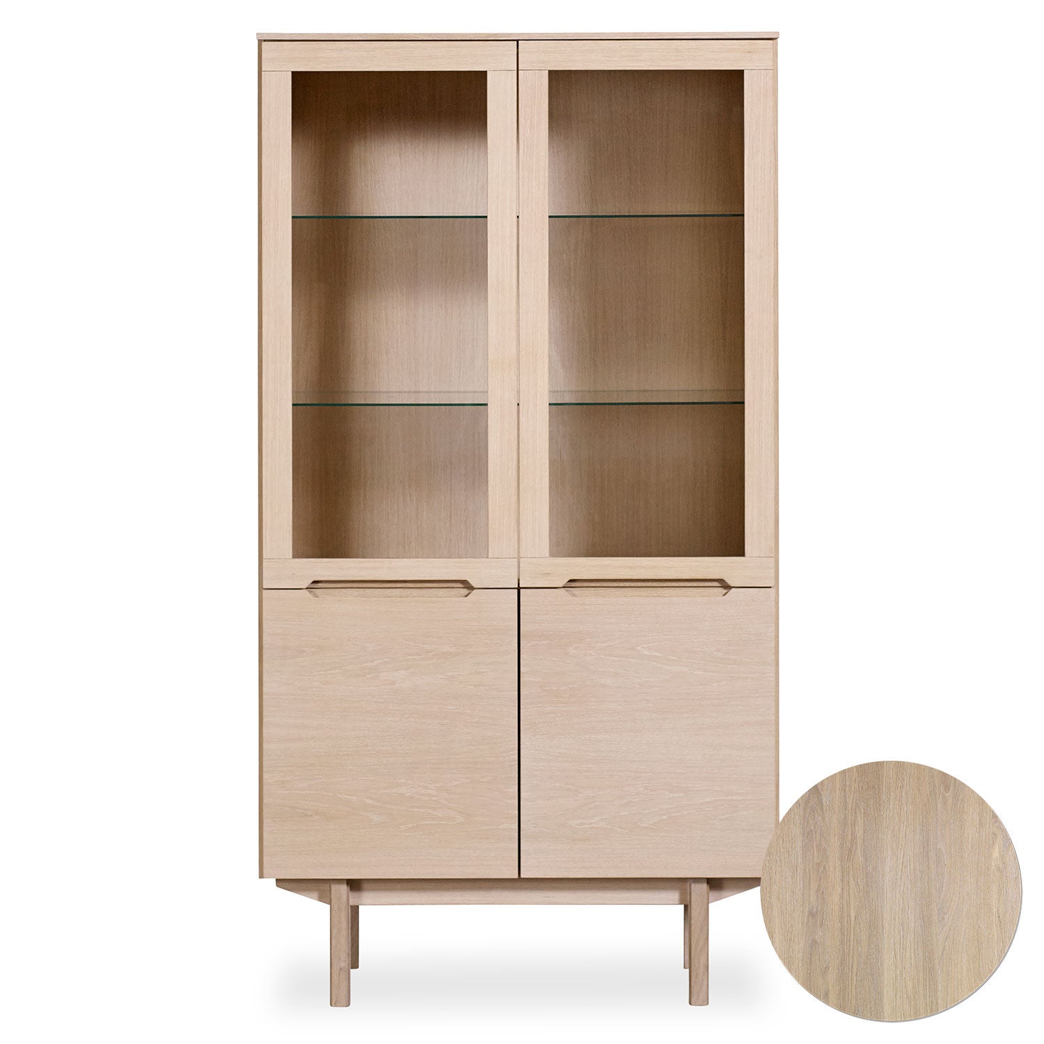  Sm307 Vitriinikaappi Tammi Valkoinen öljy 98X41X182Cm