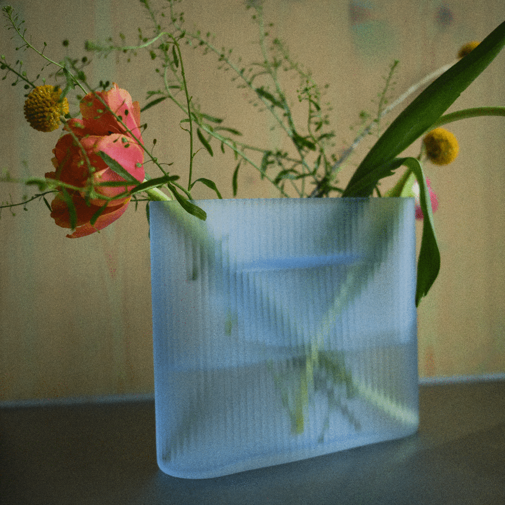 Ridge Maljakko H: 16,5 cm Light Blue Frosted