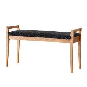 Meja penkki Öljytty tammi/ lampaannahka tummanharmaa