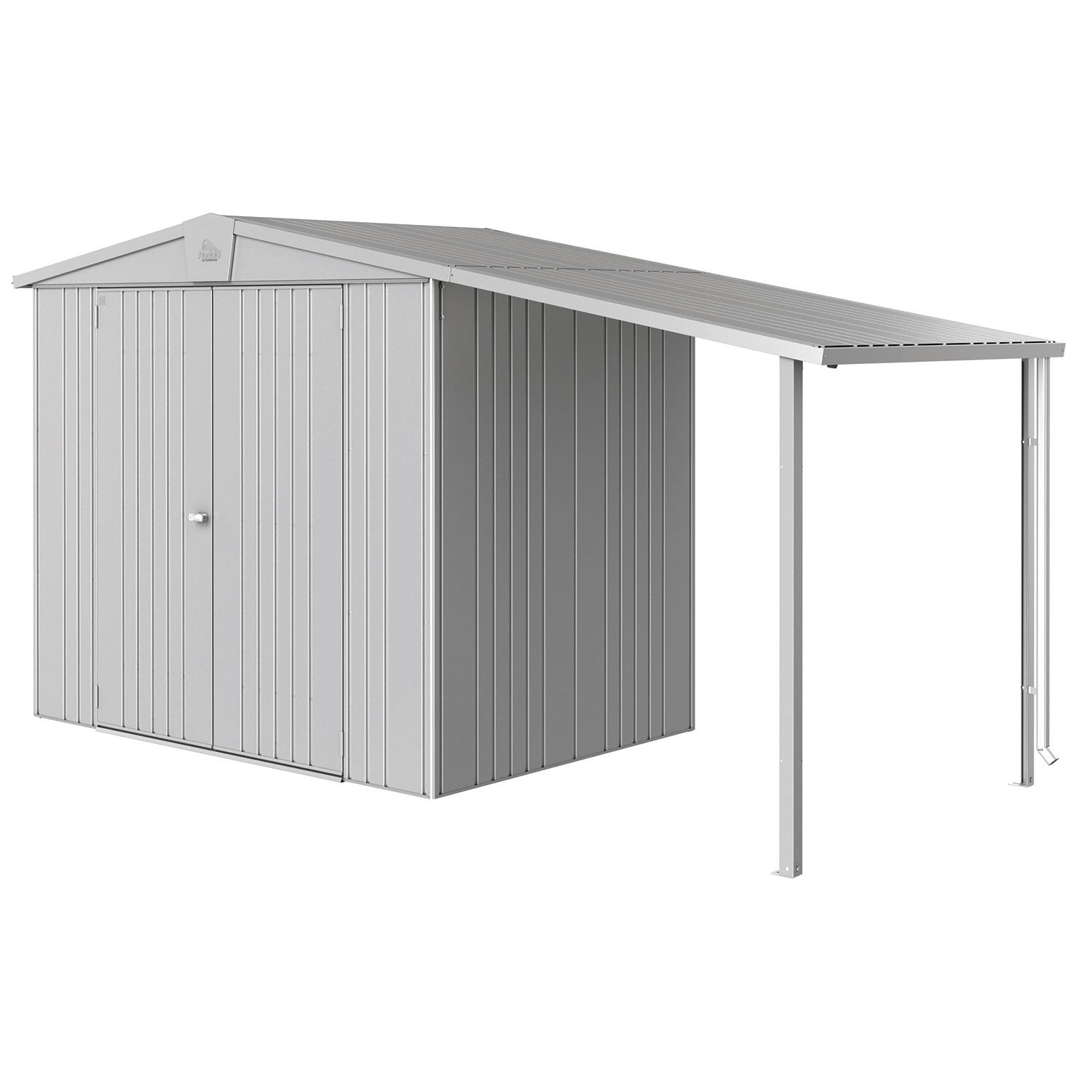 Europa sivukatos puutarhavarasto koko 234a metallic hopea