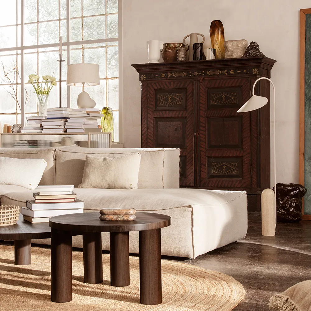 Säädettävä Lattiavalaisin Travertinjalalla Arum Cashmere